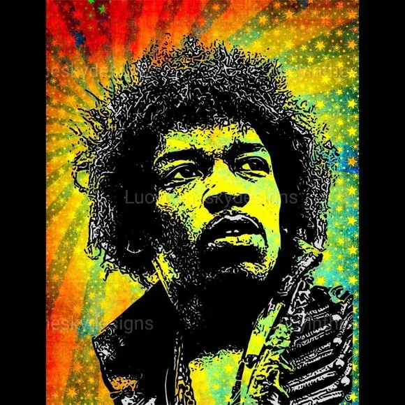 Jimi Hendrix Guitarist Music Psychedelic Music Legend 60's Art Print 8.5x11 - Picture 2 of 4